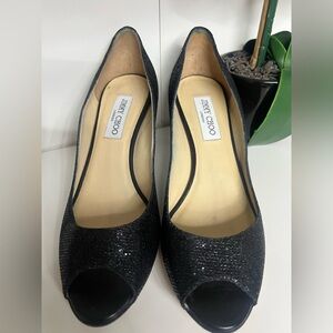 Jimmy Choo Glitter Black Heels